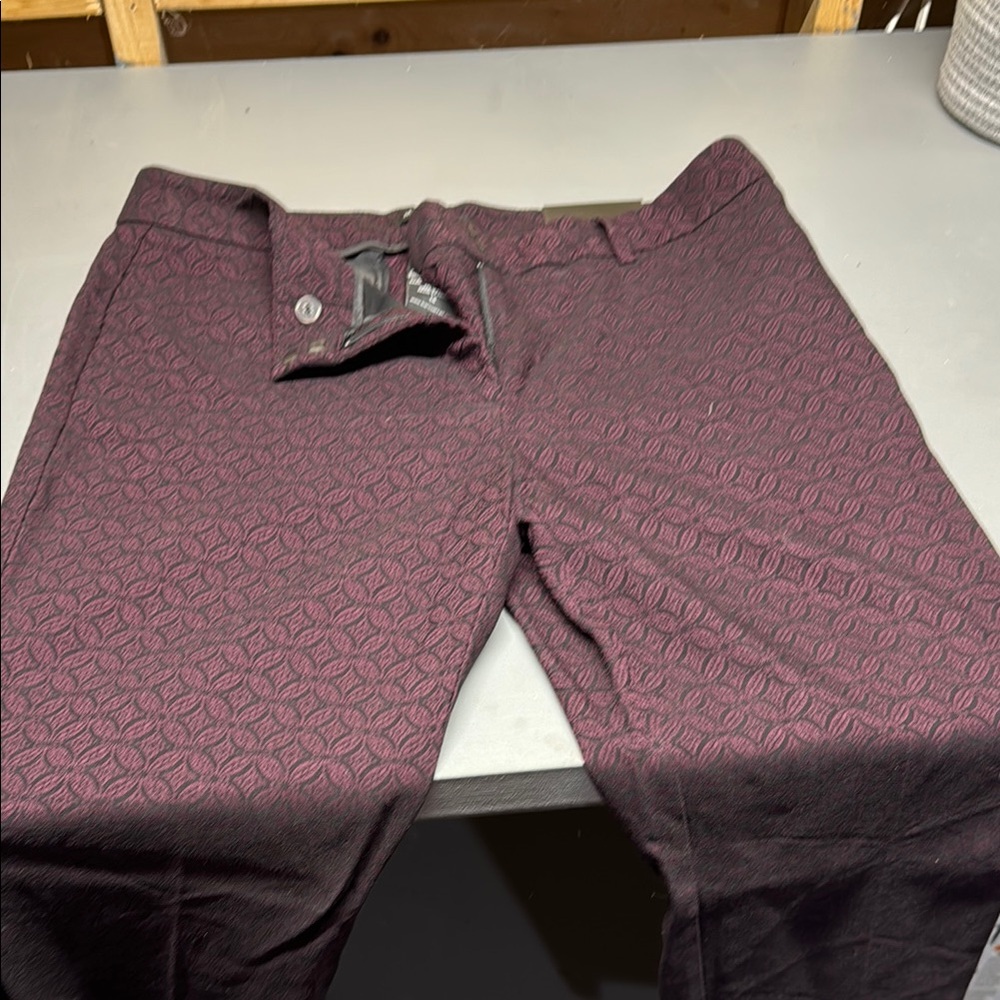 Express Burgundy Patterned Pants